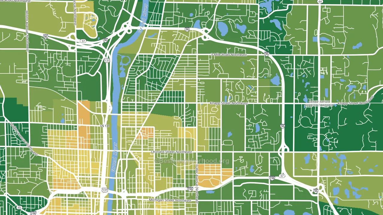 49505, MI block-group voter-turnout map