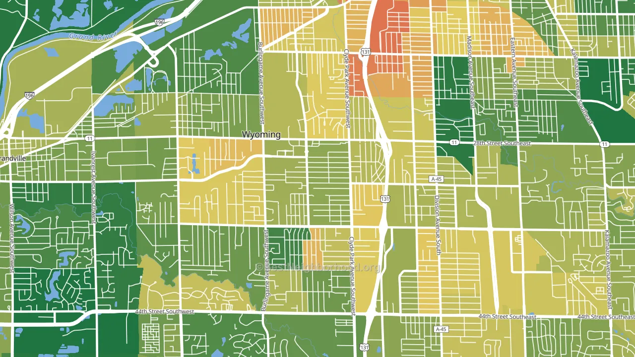 49509, MI block-group voter-turnout map