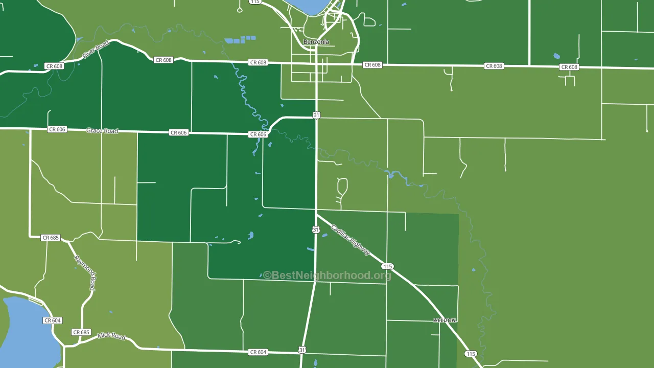 49616, MI block-group voter-turnout map