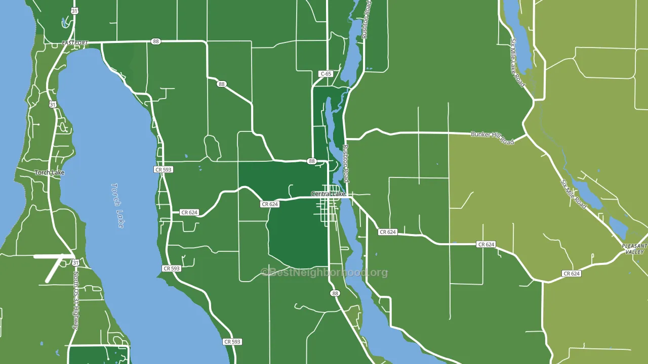 49622, MI block-group voter-turnout map