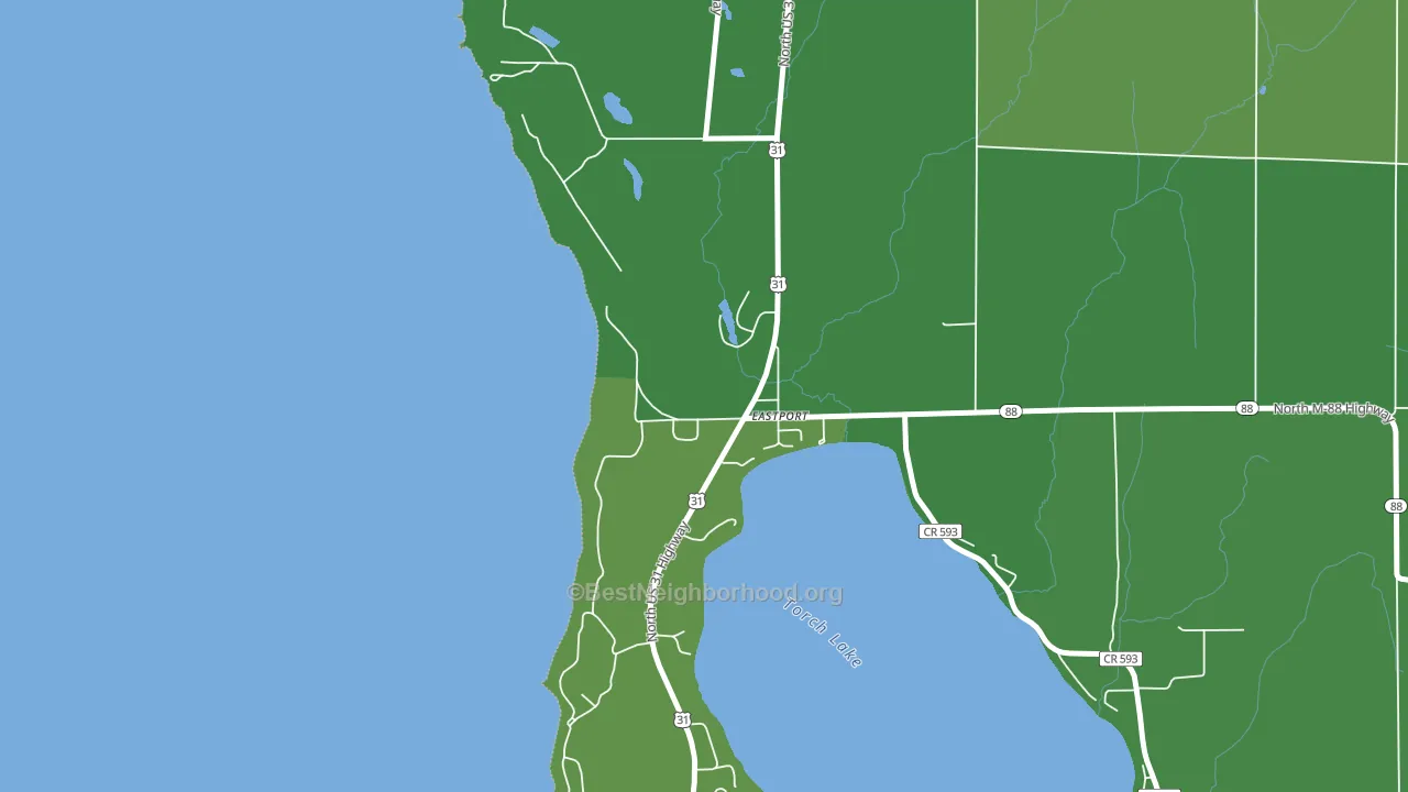 49627, MI block-group voter-turnout map
