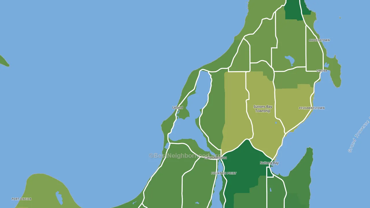 49654, MI block-group voter-turnout map