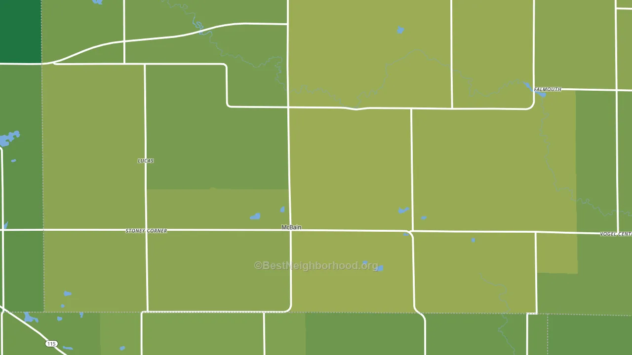 49657, MI block-group voter-turnout map