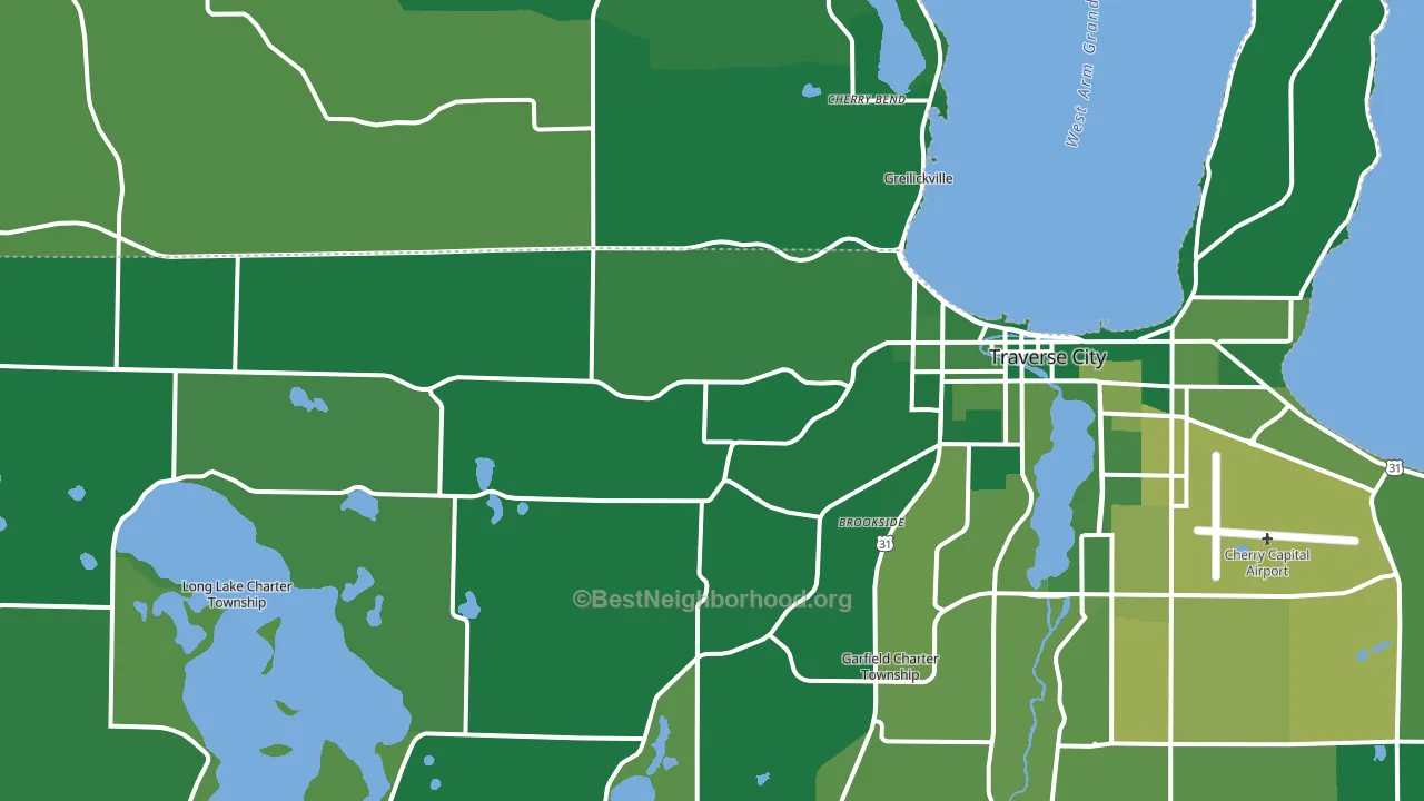 49684, MI block-group voter-turnout map