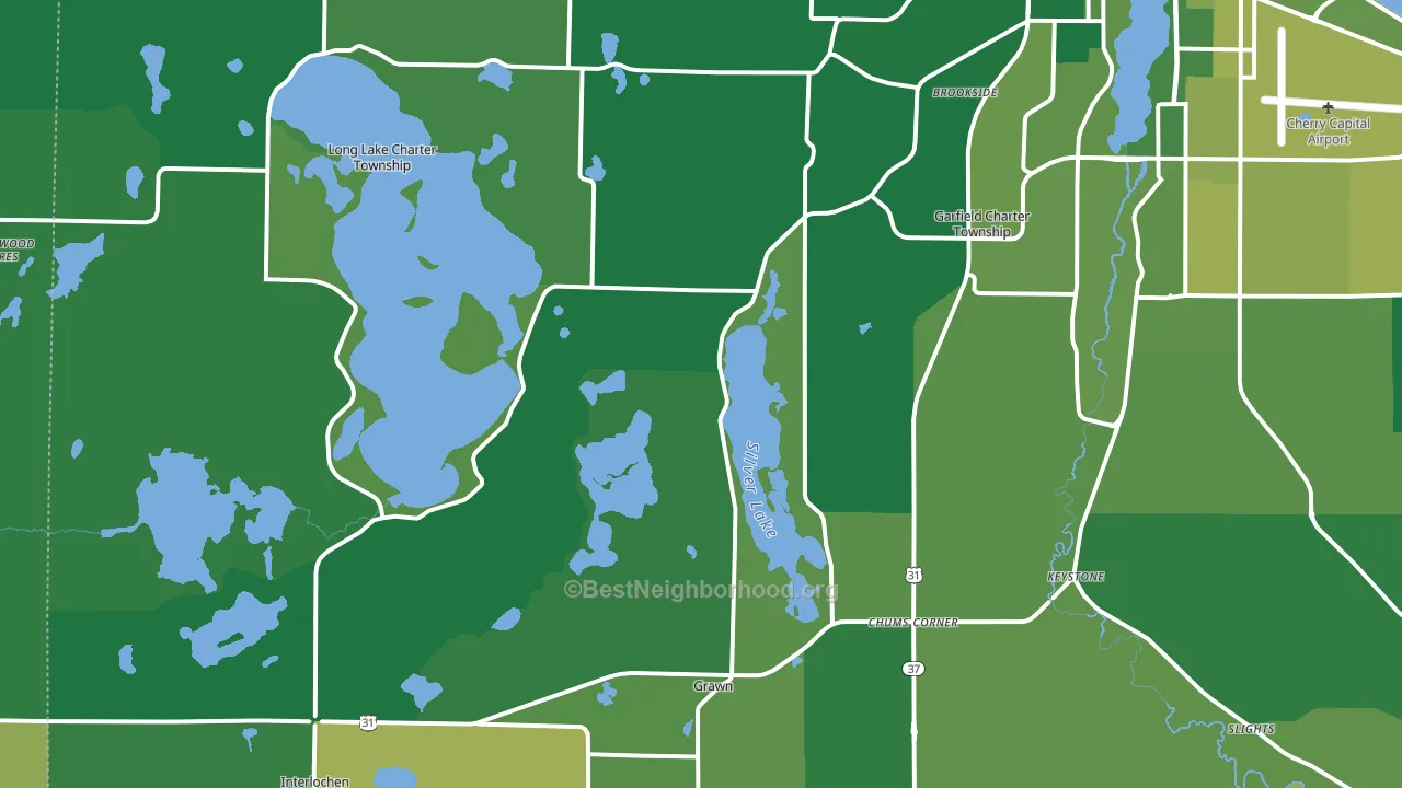 49685, MI block-group voter-turnout map
