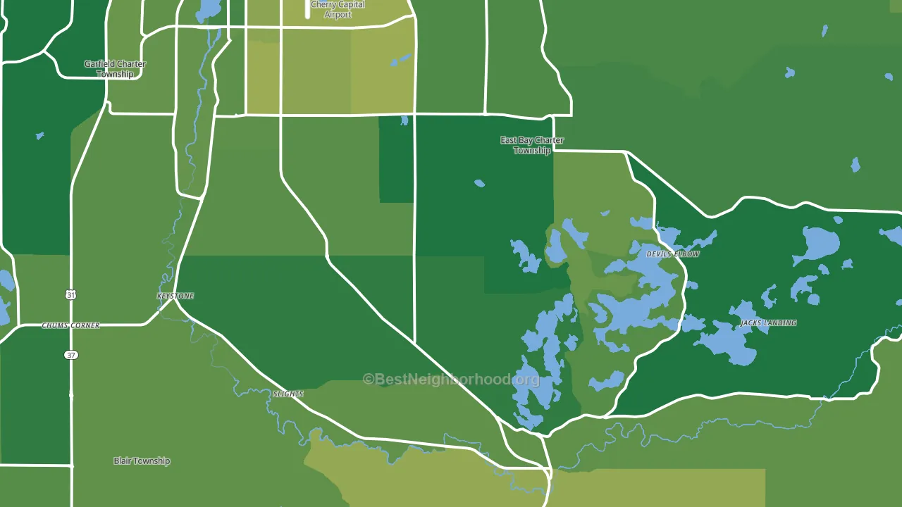 49696, MI block-group voter-turnout map