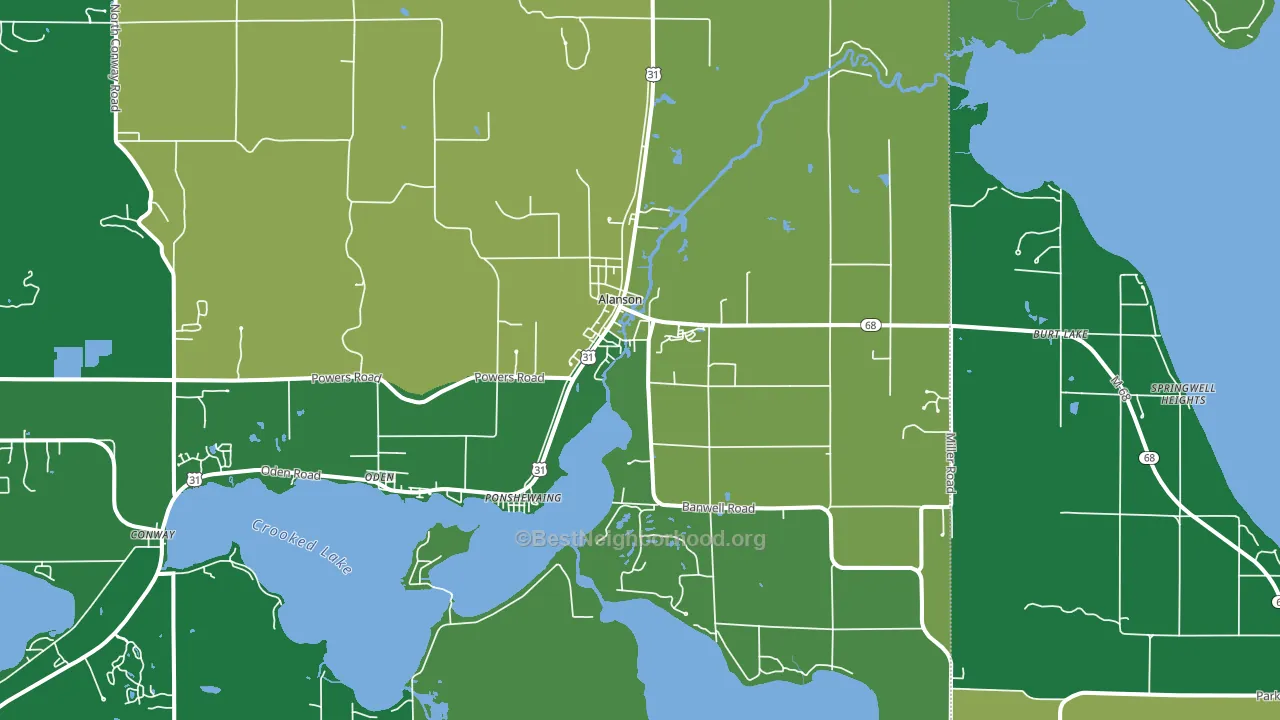 49706, MI block-group voter-turnout map