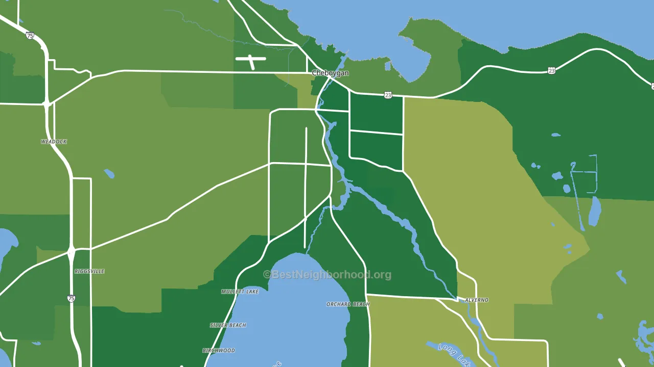 49721, MI block-group voter-turnout map