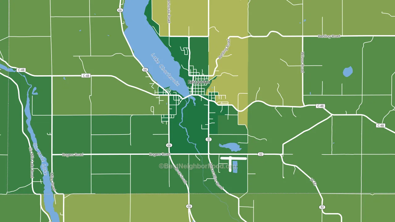 49727, MI block-group voter-turnout map