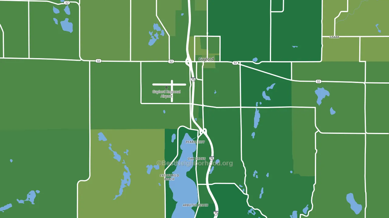 49735, MI block-group voter-turnout map