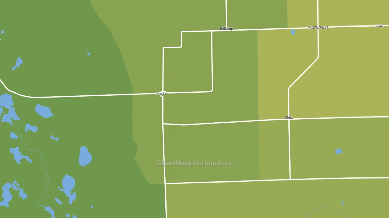 49743, MI block-group voter-turnout map