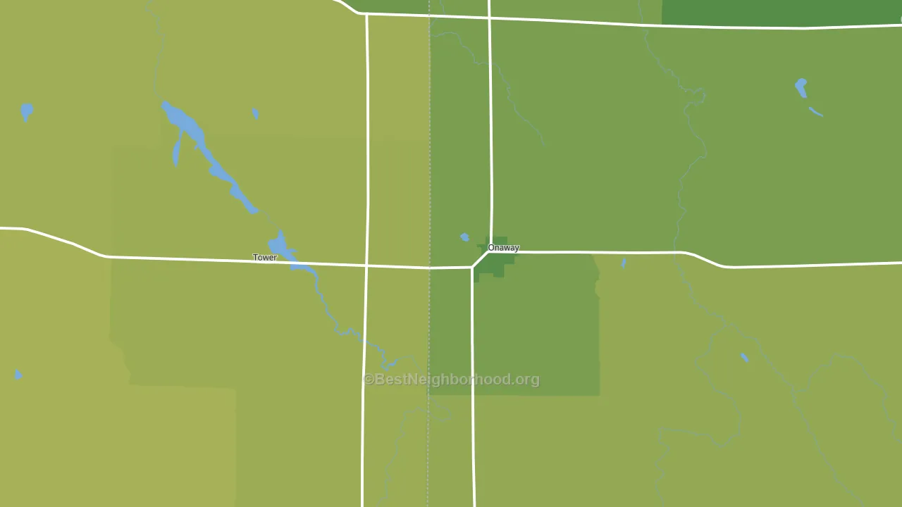 49765, MI block-group voter-turnout map