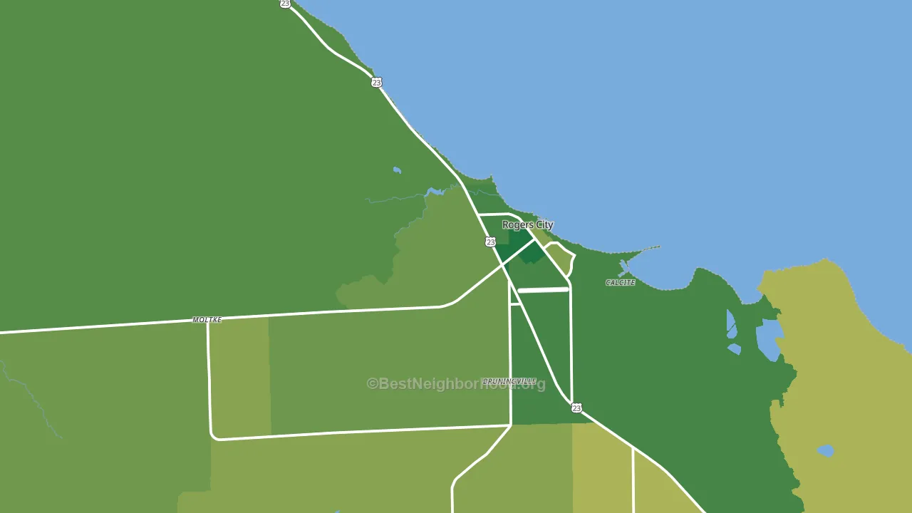 49779, MI block-group voter-turnout map