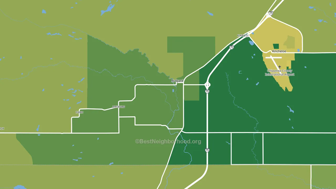 49780, MI block-group voter-turnout map