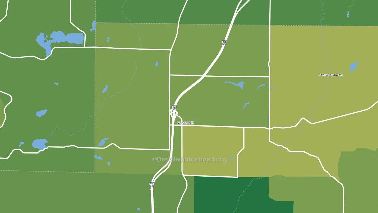 49795, MI block-group voter-turnout map