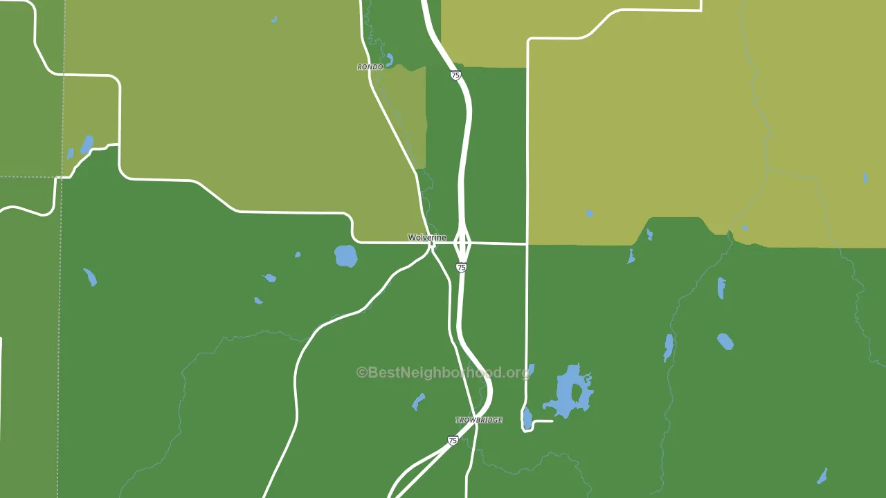 49799, MI block-group voter-turnout map