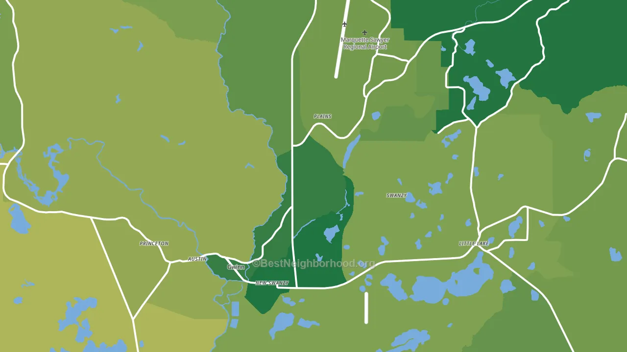 49841, MI block-group voter-turnout map