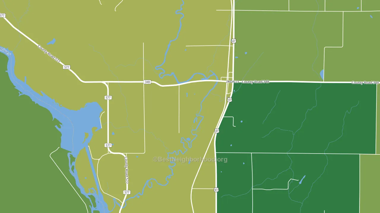 49848, MI block-group voter-turnout map