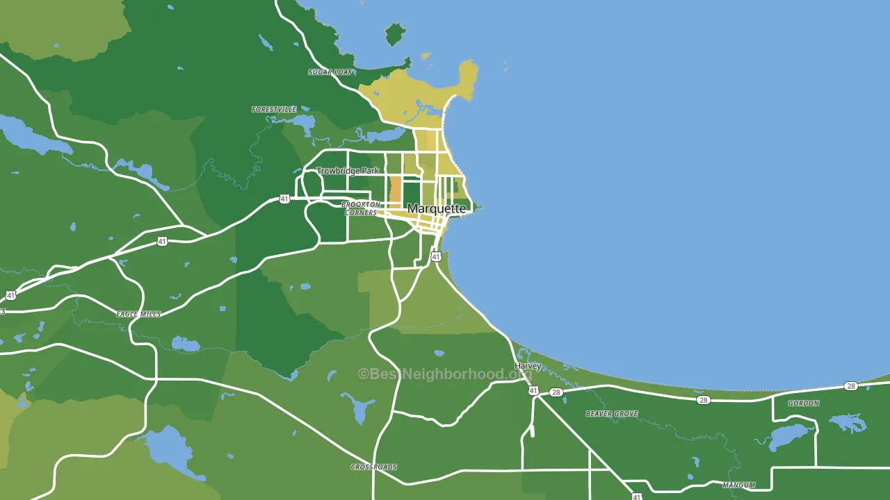 49855, MI block-group voter-turnout map