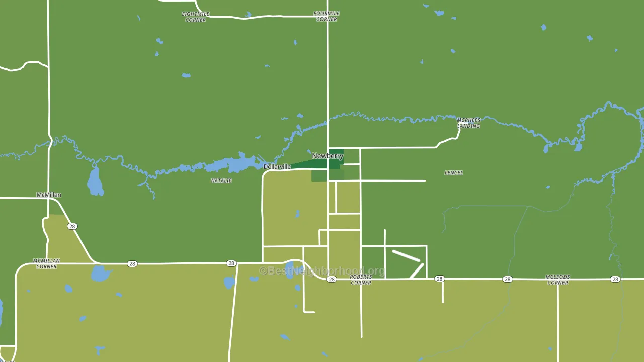 49868, MI block-group voter-turnout map