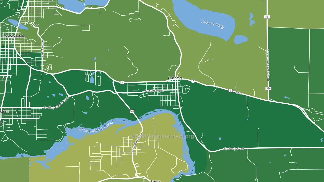 49876, MI block-group voter-turnout map