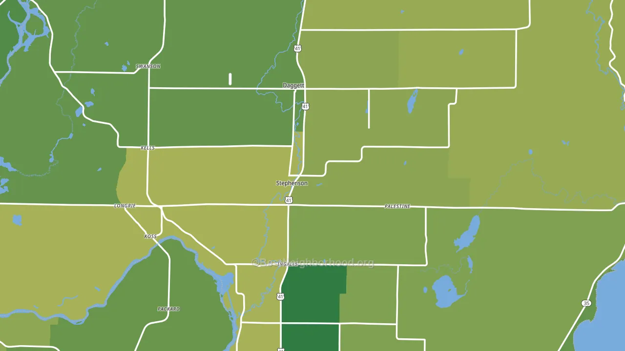 49887, MI block-group voter-turnout map