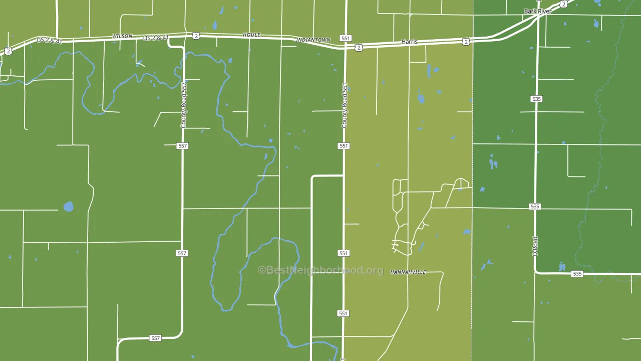 49896, MI block-group voter-turnout map