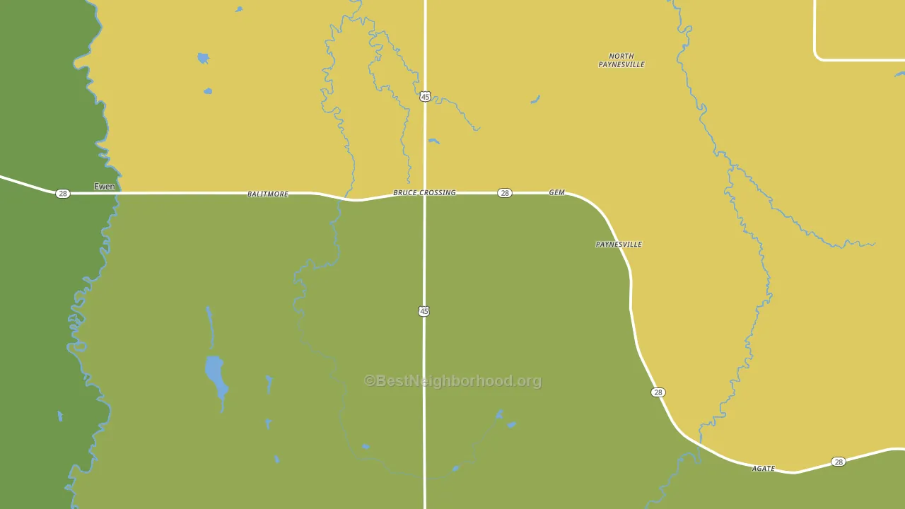 49912, MI block-group voter-turnout map