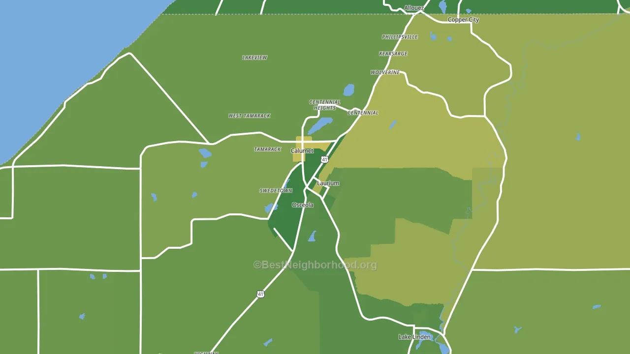 49913, MI block-group voter-turnout map