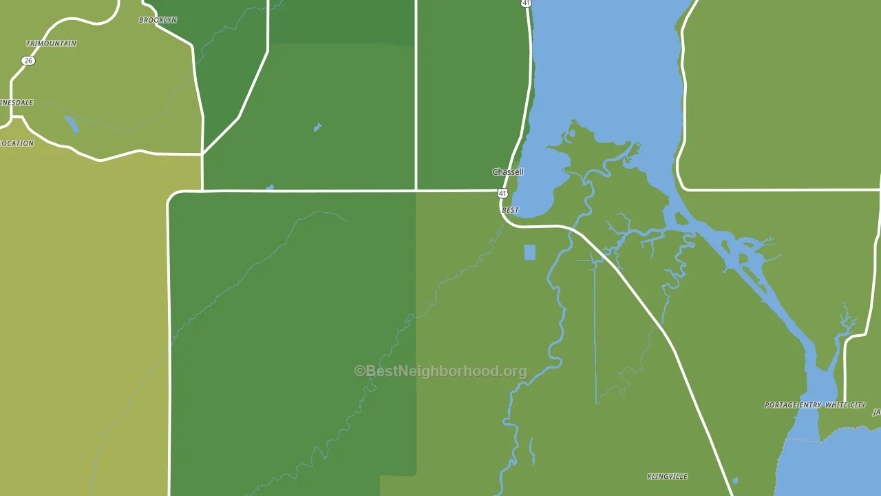 49916, MI block-group voter-turnout map