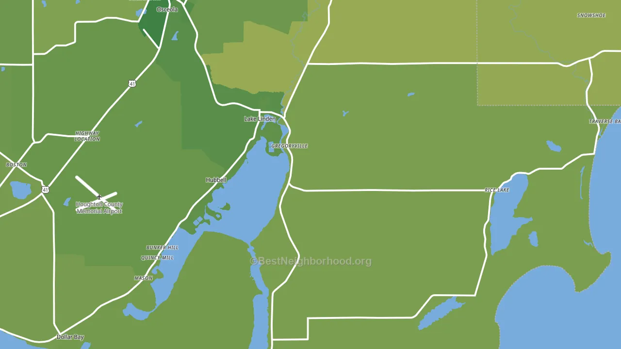 49945, MI block-group voter-turnout map
