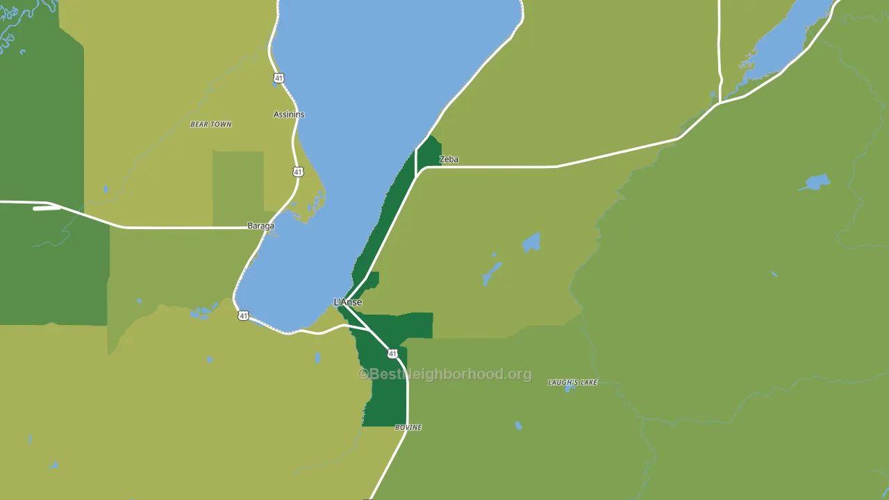 49946, MI block-group voter-turnout map