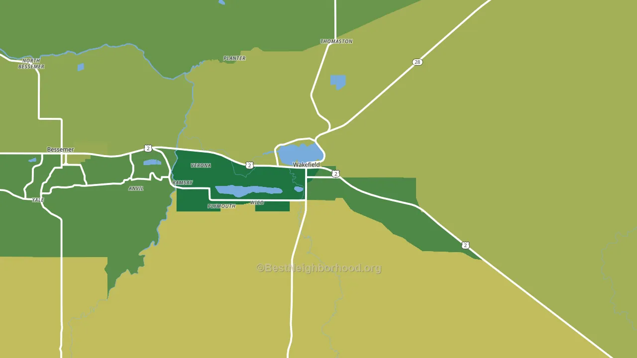 49968, MI block-group voter-turnout map