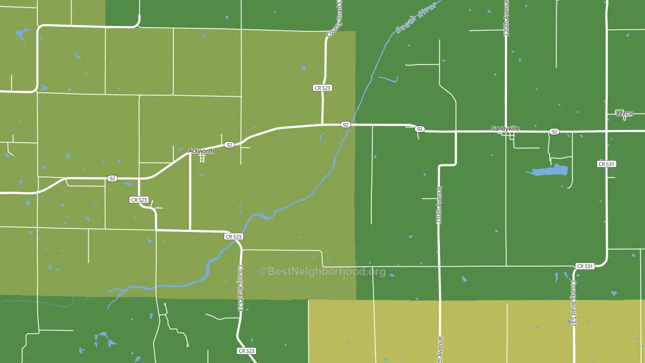 50001, IA block-group voter-turnout map