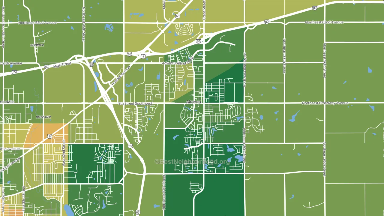 50009, IA block-group voter-turnout map