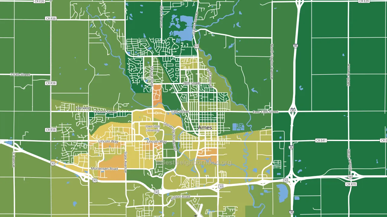 50010, IA block-group voter-turnout map