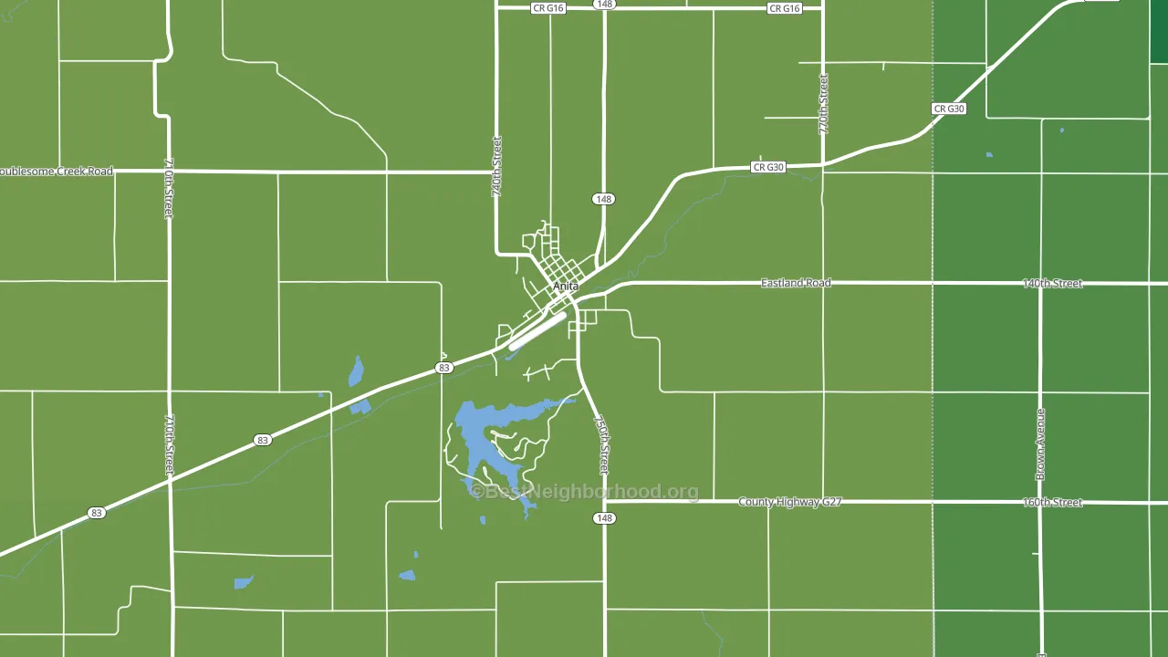 50020, IA block-group voter-turnout map