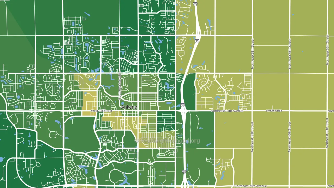 50021, IA block-group voter-turnout map