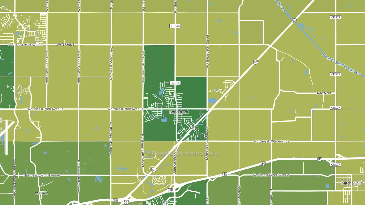 50035, IA block-group voter-turnout map