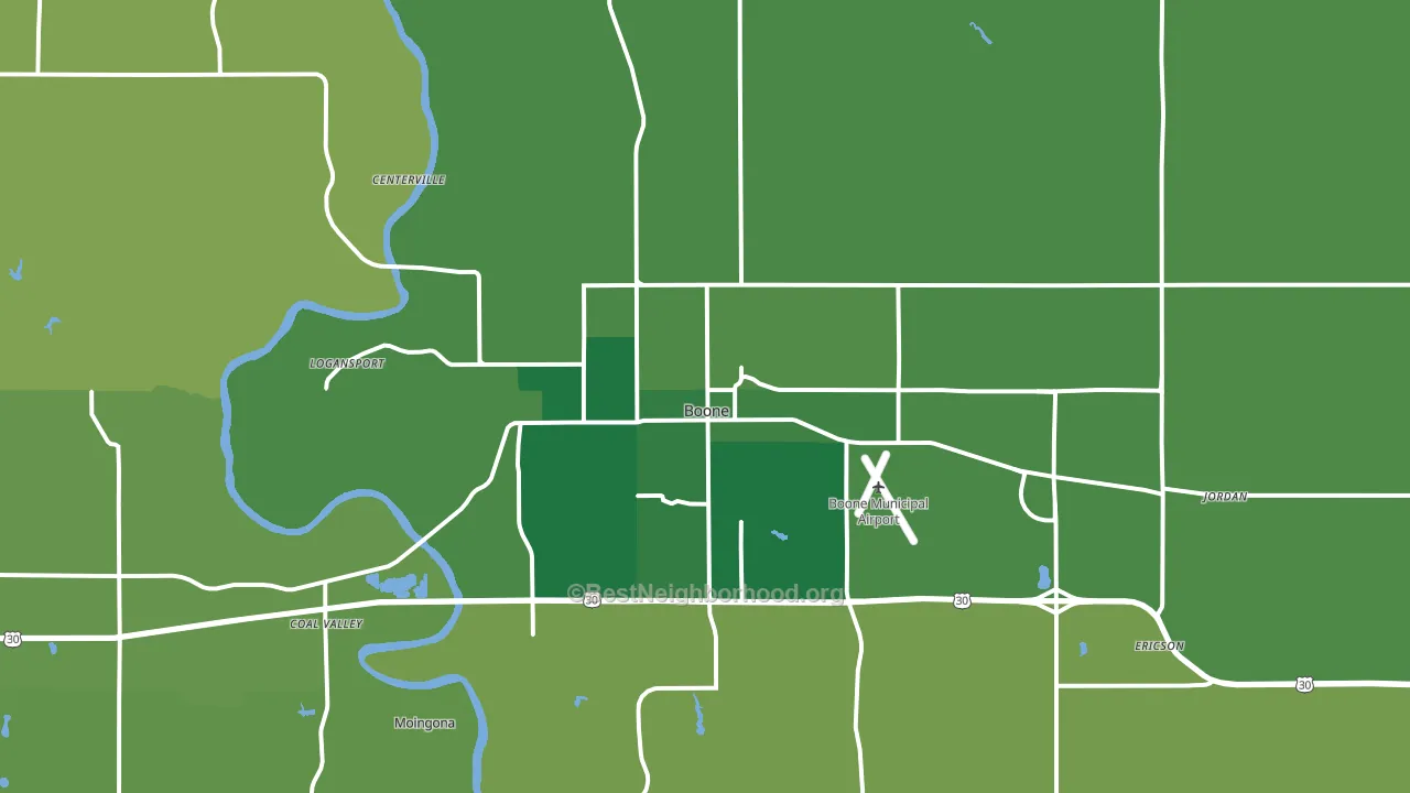 50036, IA block-group voter-turnout map