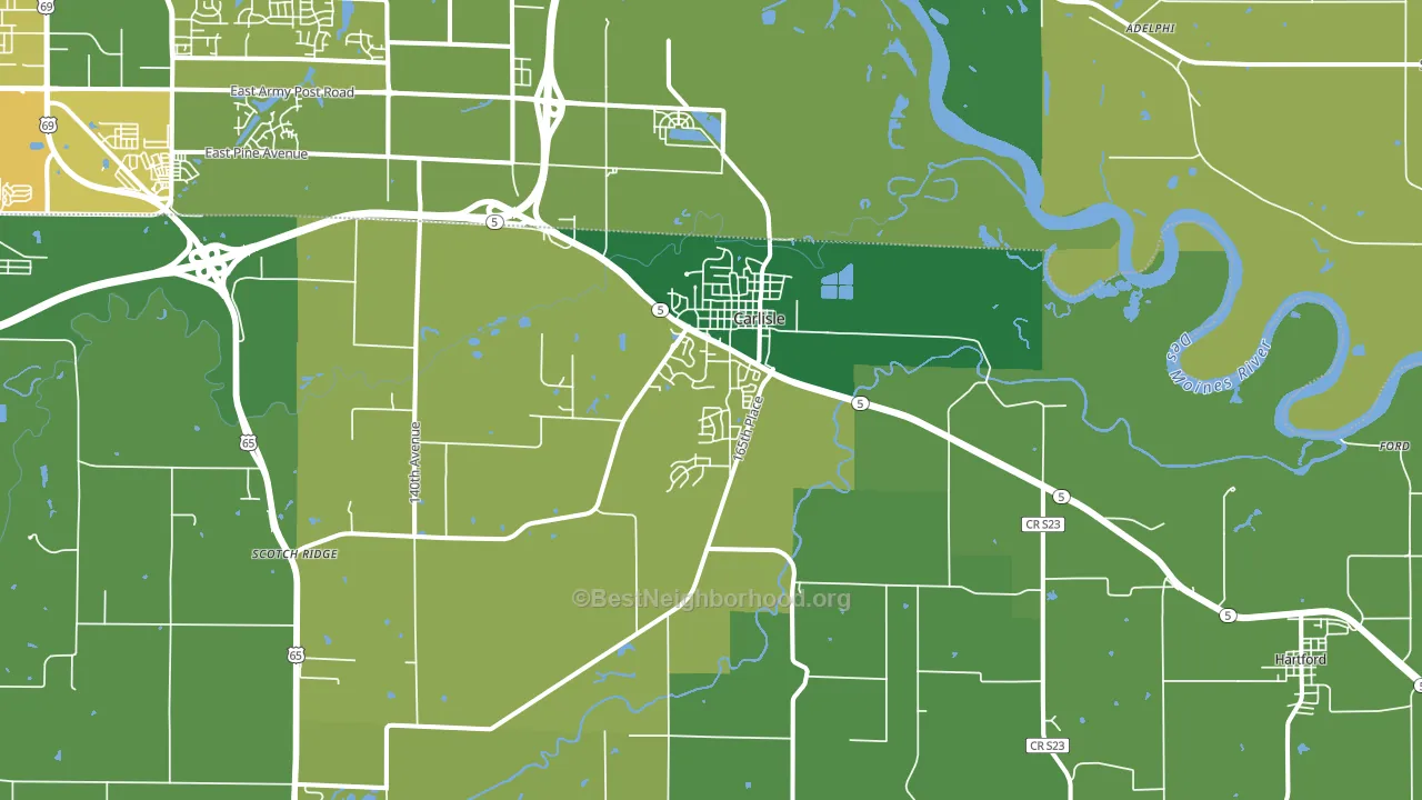 50047, IA block-group voter-turnout map