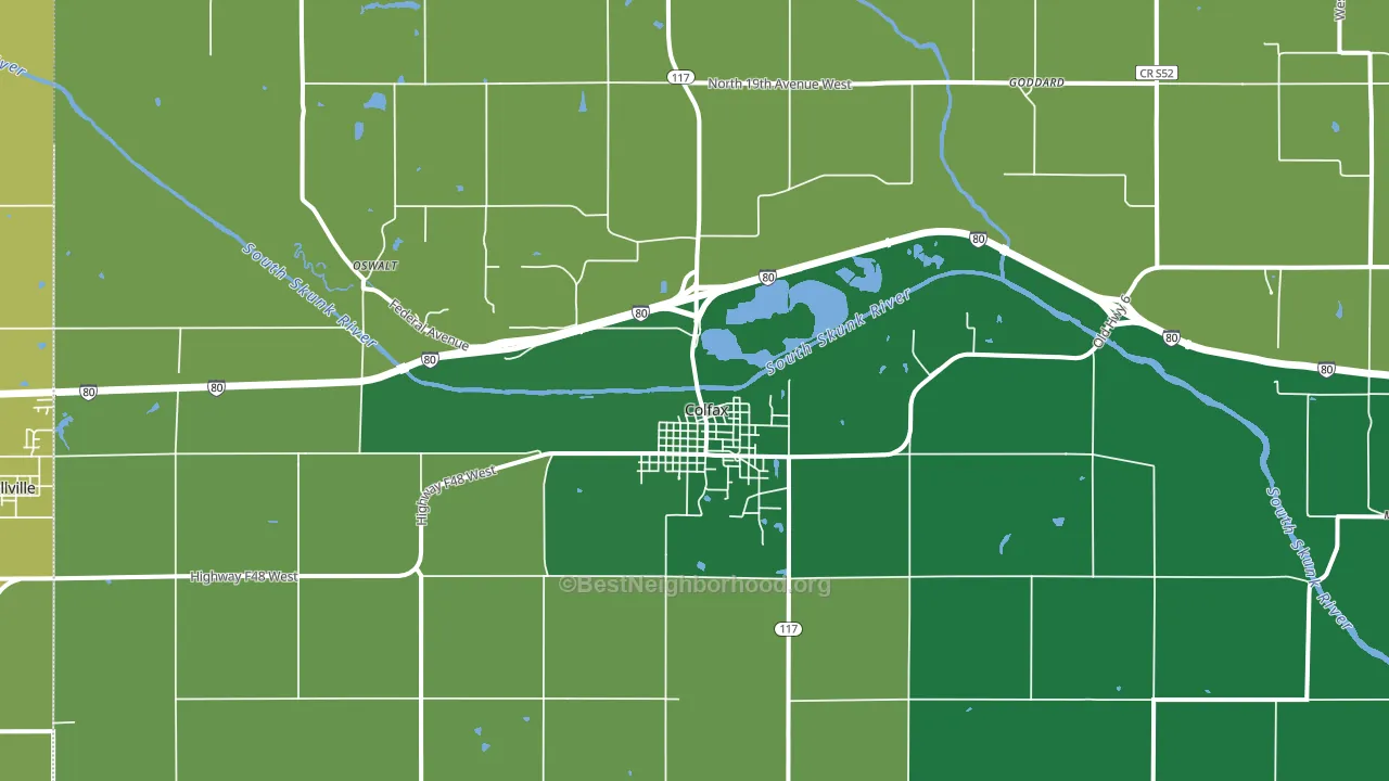 50054, IA block-group voter-turnout map