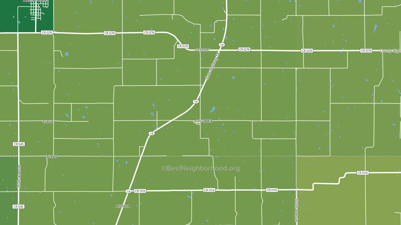 50057, IA block-group voter-turnout map