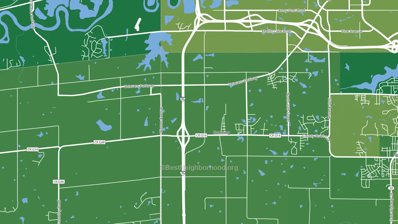 50061, IA block-group voter-turnout map