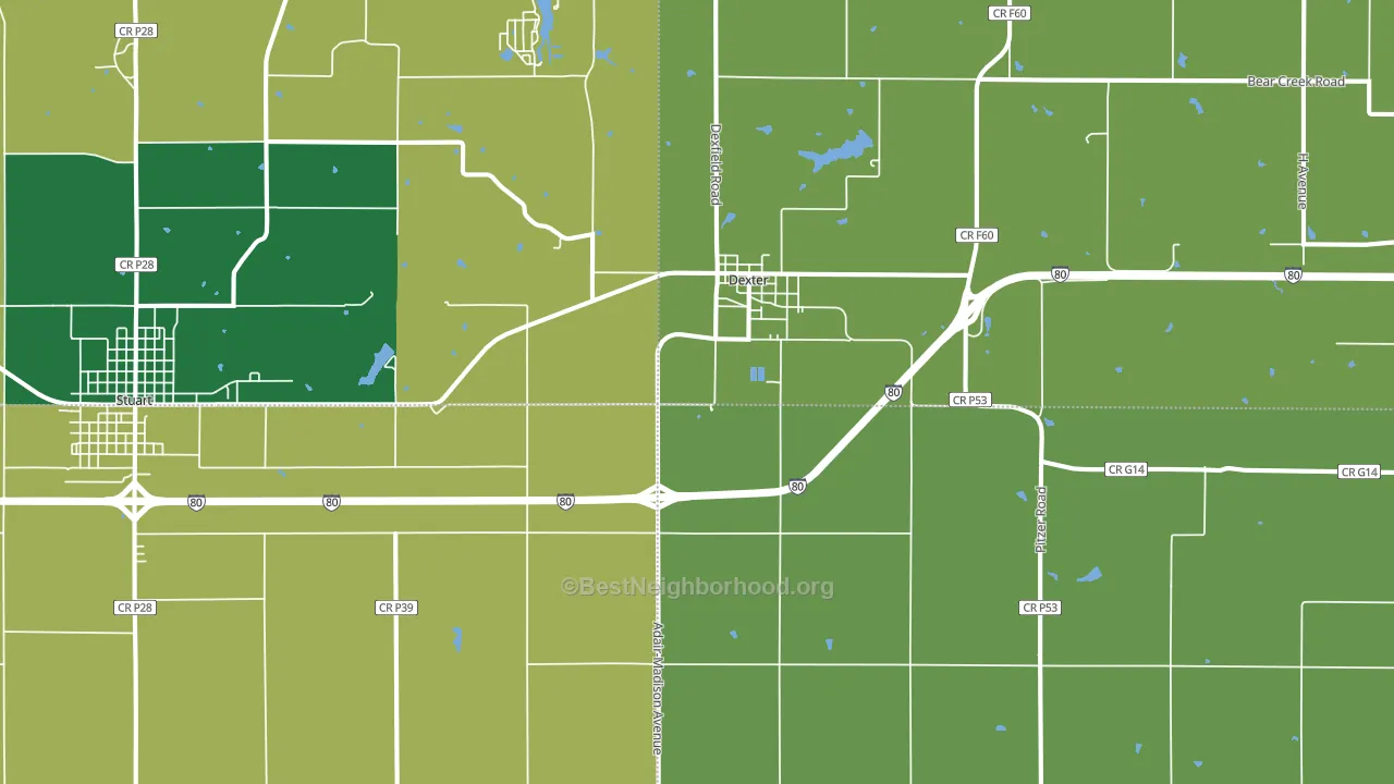 50070, IA block-group voter-turnout map