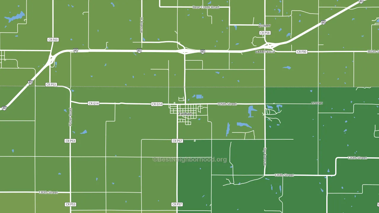 50072, IA block-group voter-turnout map