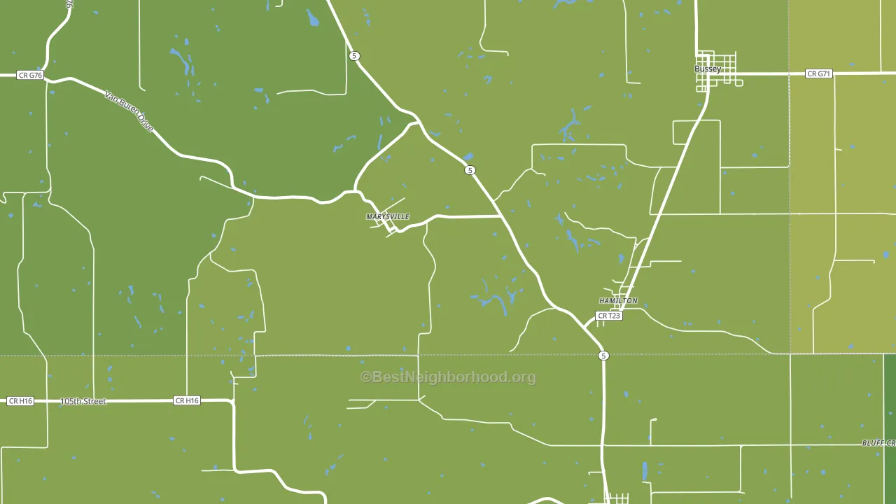 50116, IA block-group voter-turnout map