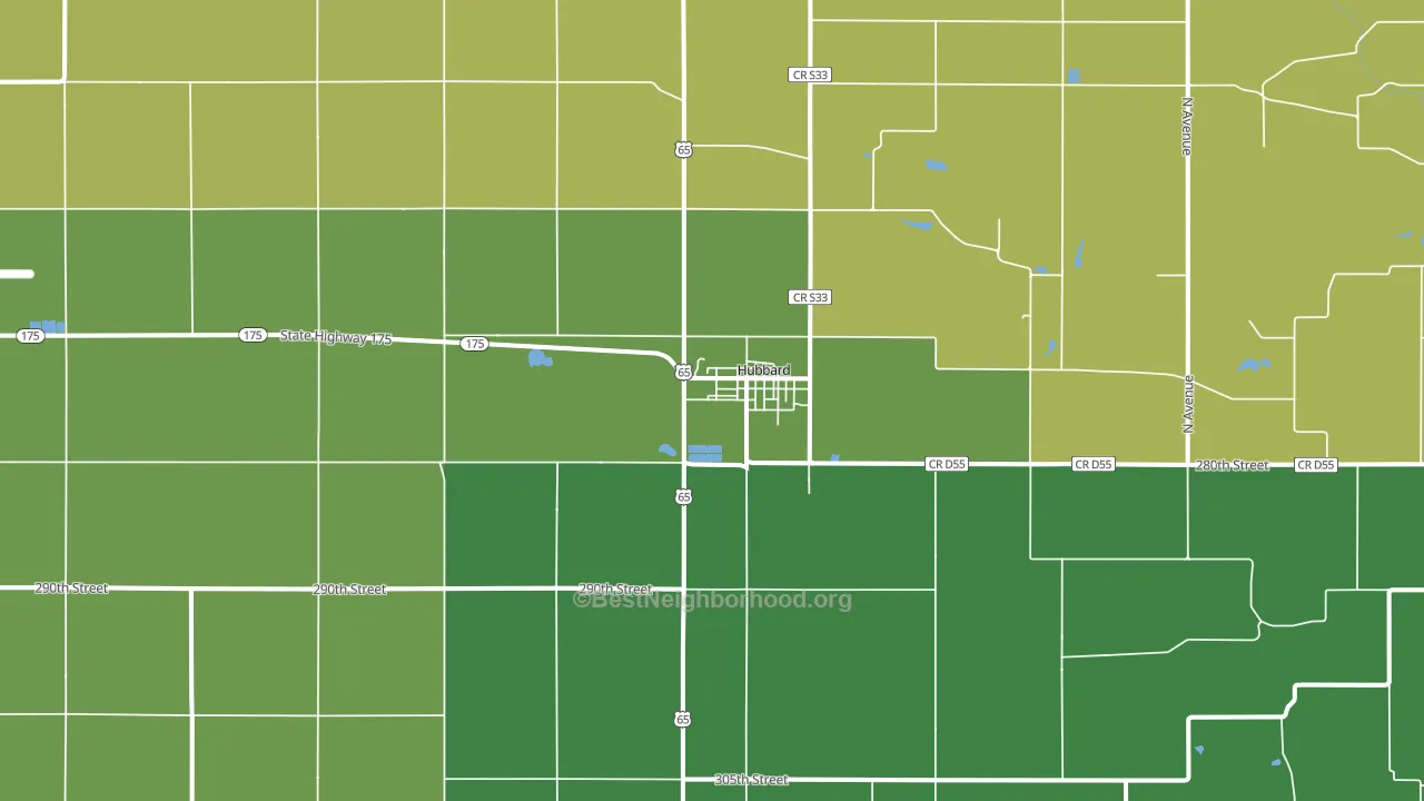 50122, IA block-group voter-turnout map