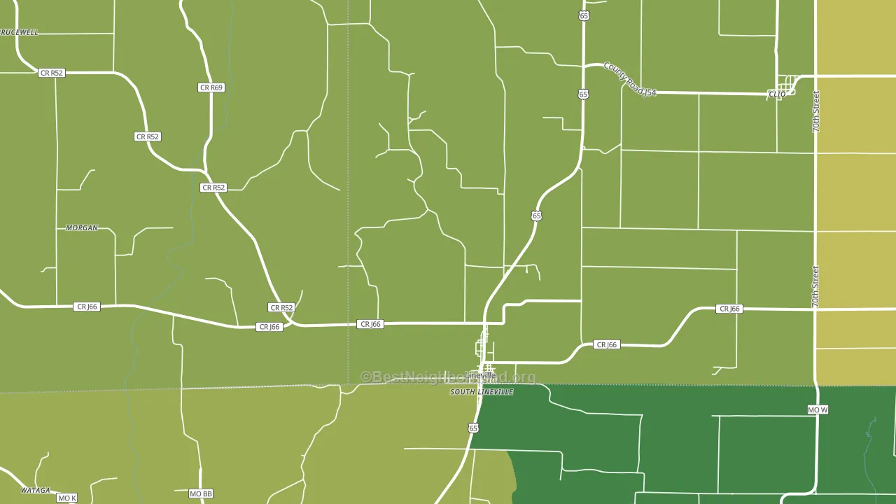 50147, IA block-group voter-turnout map