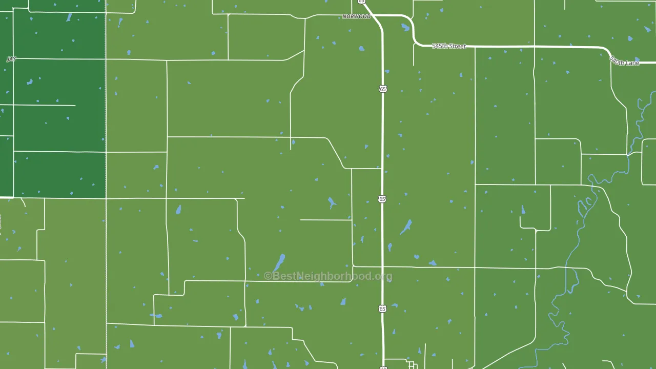 50151, IA block-group voter-turnout map